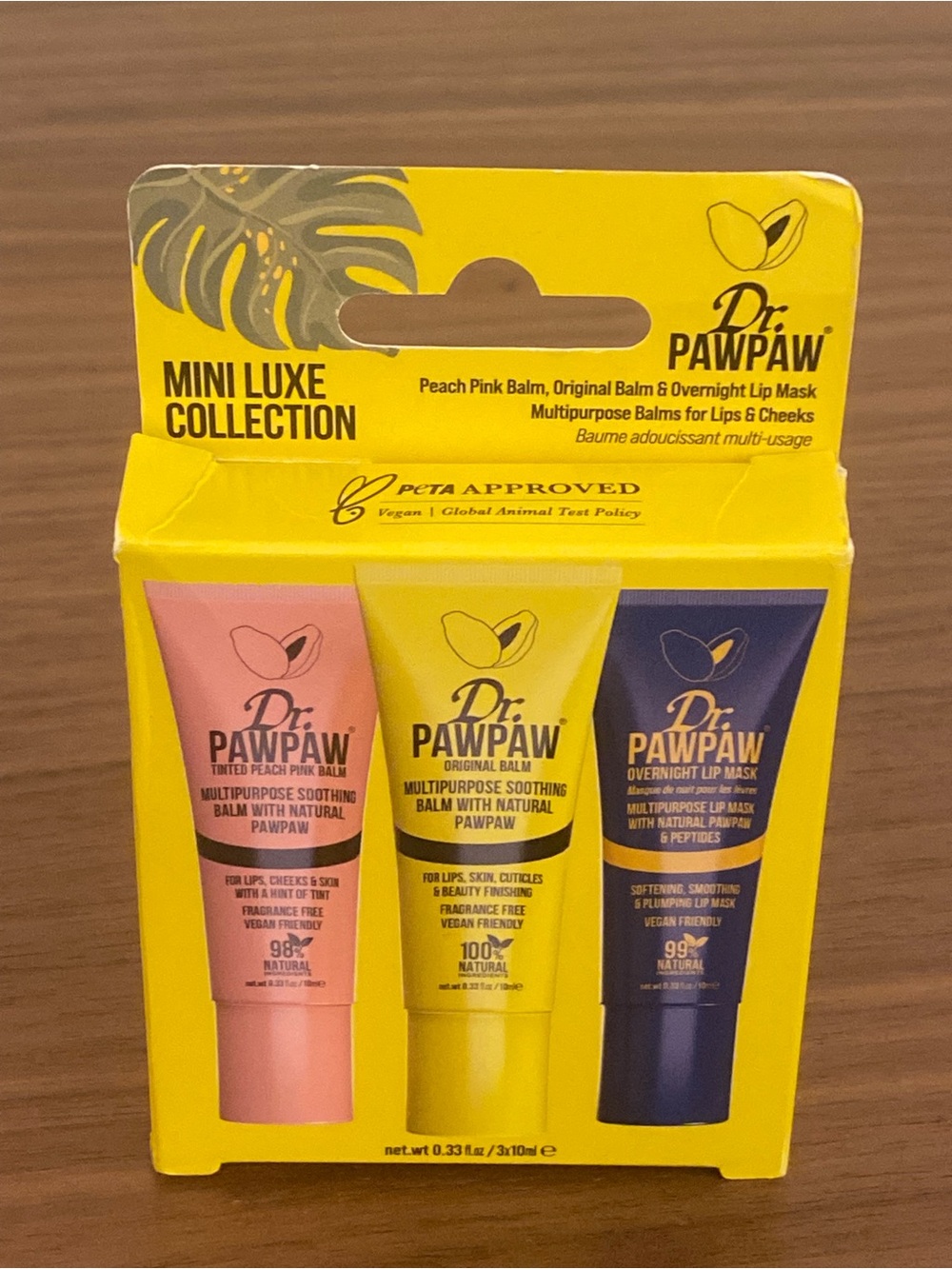 Dr. PAWPAW Mini Luxe Collection Balm & Overnight Lip Mask 3 Piece Set